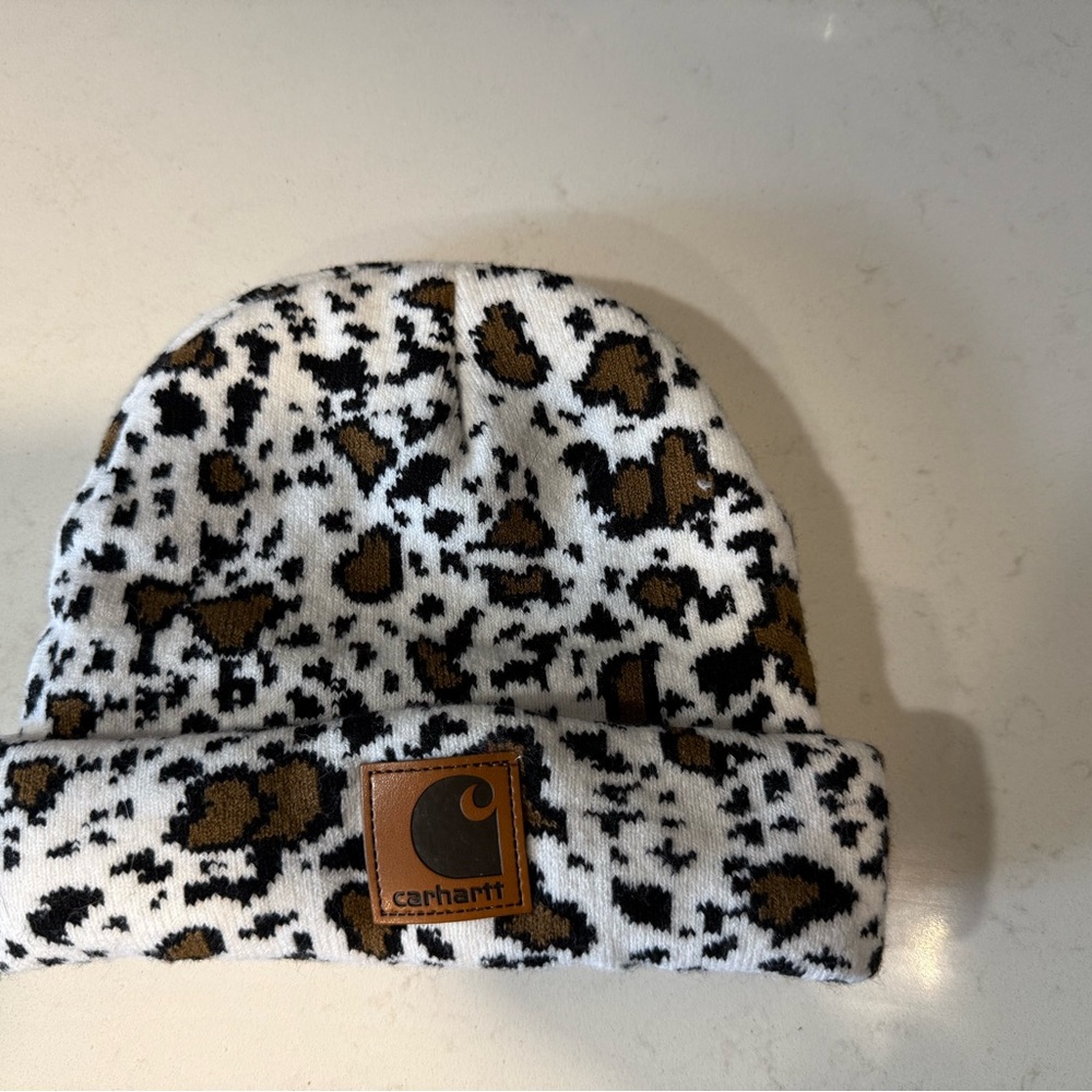 Carhartt Kids' Black and Brown Patterned Beanie